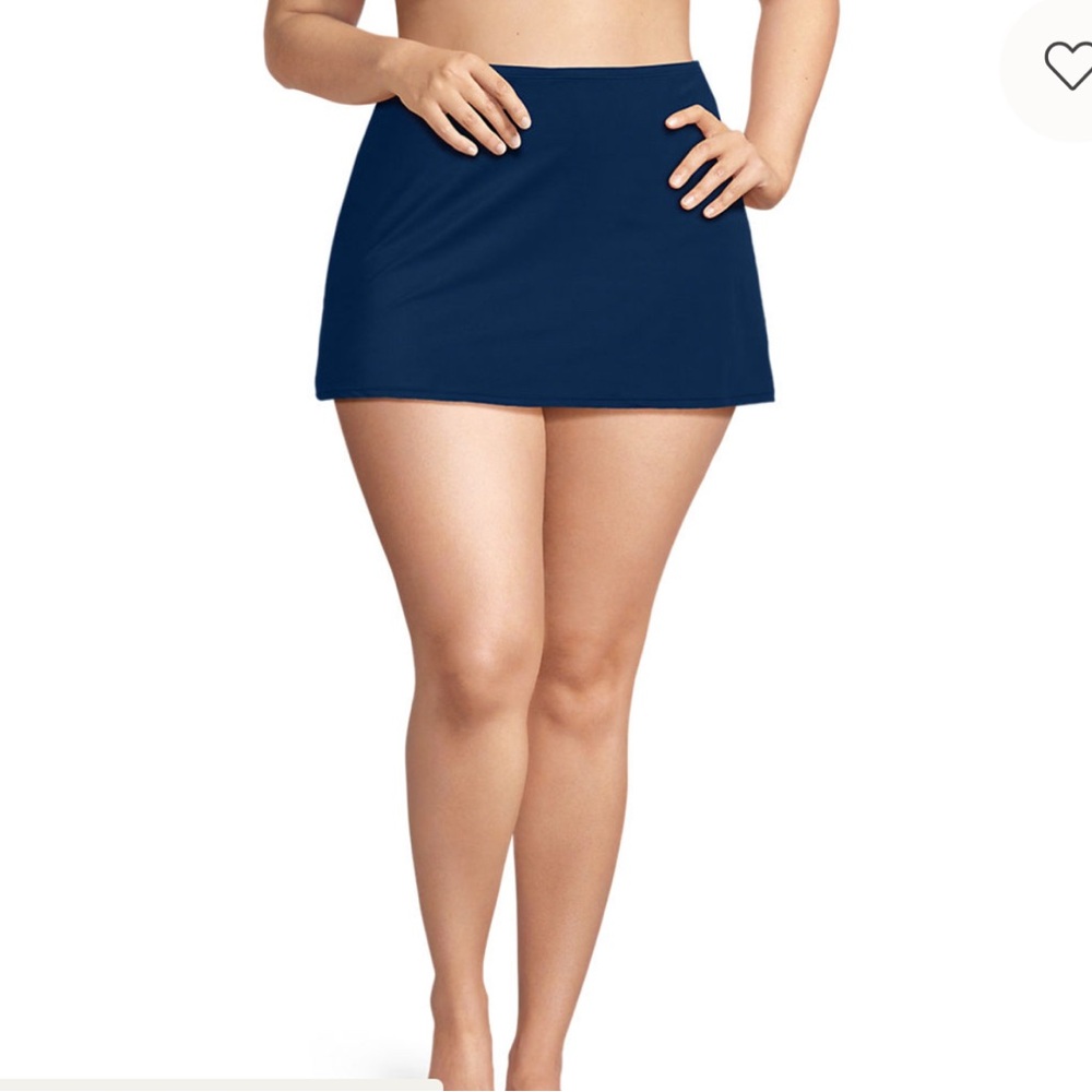 Lands' End Women's SlenderSuit Swim Skirt  in Deep Sea Navy UPF 50+ Size 22W